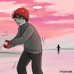 ladyskorpia:      KARKAT: !@#$%^&amp; KARKAT: WHAT THE ACTUAL FUCK, SHITWAD?! SOLLUX: *cough* 2uck…iit…    Sollux, you diick.