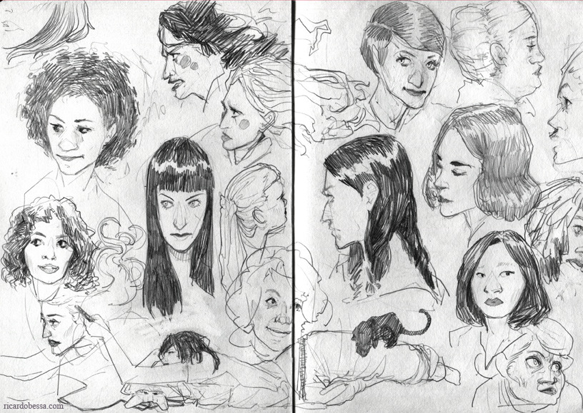 ricardobessa:  I’m done with my current sketchbook  and I filled quite a few pages
