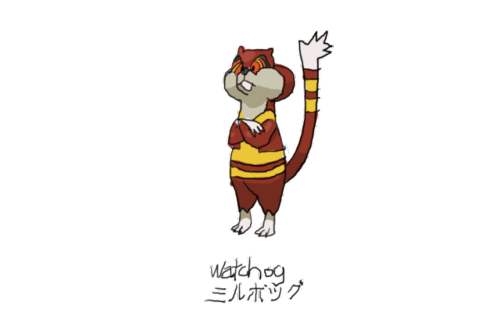 Drew Pokemon With My Left Hand, Watchog, Photoshop.