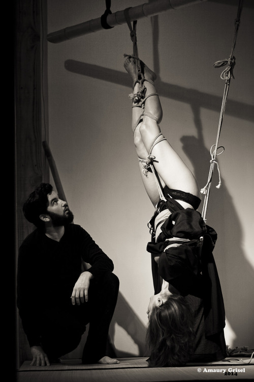 bondageisnotacrimeparis: Md Knot (tumblr) performing live kinbaku at la place des cordes d