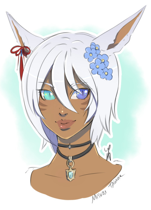 Pair of digital character FFXIV character portrait giveaways done this weekend at a Balmung-only eve