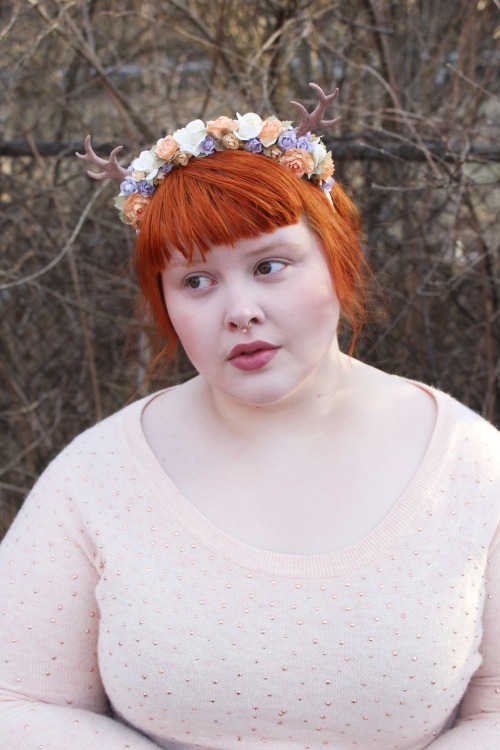 afatfox:  sweater ~ forever21+ (3x)skirt ~ modcloth (4x)leggings ~ walmart (3x)shoes ~ paylessbracelet ~ avenueheadband ~ lolimillie via etsylips ~ nyx butter lipstick in pops
