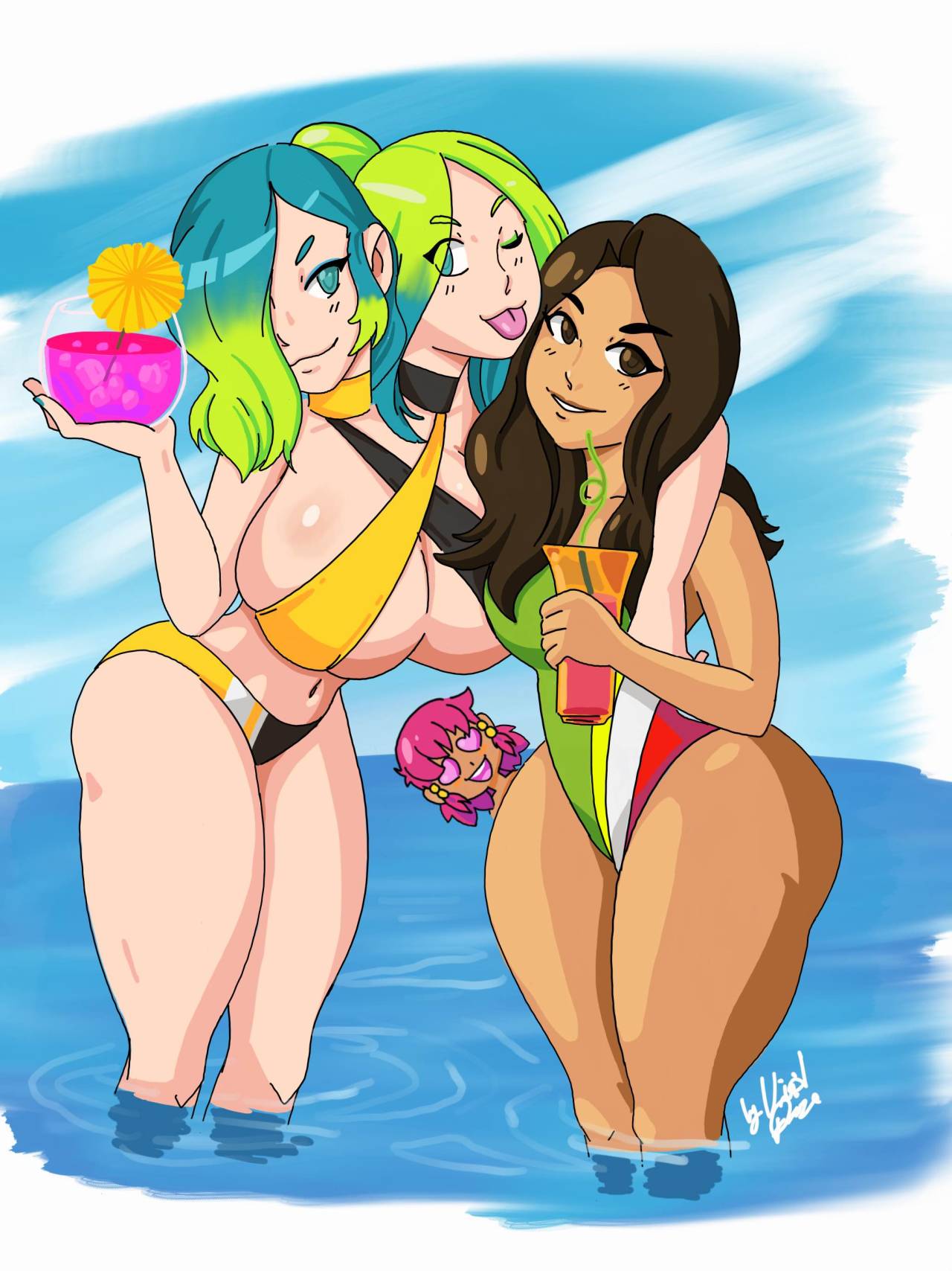 jay-marvel:  Gift Art of Carmen with the Freak Show twins, Zola and Zuri (New summer