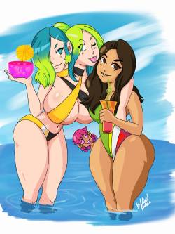 Jay-Marvel:  Gift Art Of Carmen With The Freak Show Twins, Zola And Zuri (New Summer