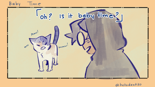 emperorsfoot: xxx-drake:hellodaekko:tragedies at baby time Okay, I looked it up and cats do this whe