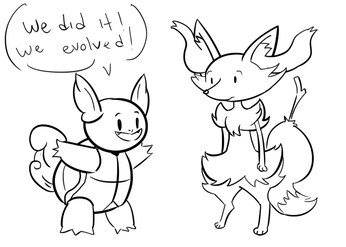 furrett:  my squirtle and fennekin in my x nuzlocke evolved at the same time last