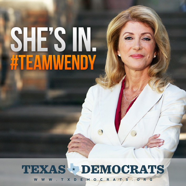 rampagey:  haybuck-pony:  mintamenapie:  mossbelly:  Wendy Davis had officially announced