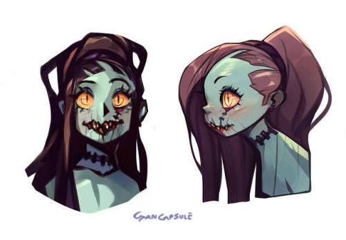 Porn photo cyancapsule:  Old undead girl doodles and