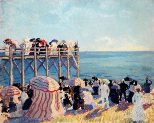 The beach and pier at Trouville  -  Raoul Dufy 1905