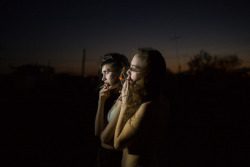 codywbratt:  Alexzandria and Brooke at the Salton Sea. 