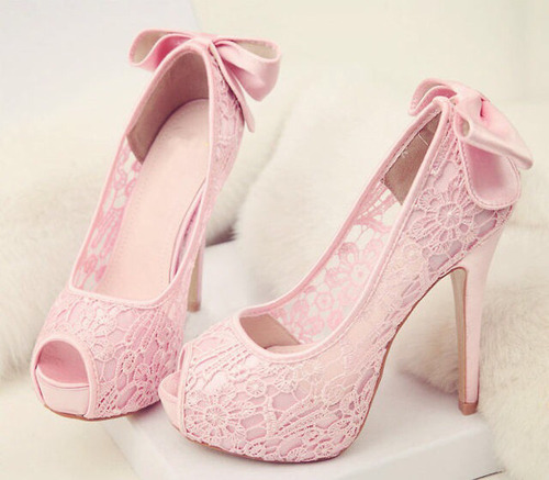 Pink high heel shoes