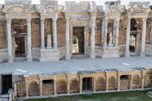 classicalmonuments:Theatre of HierapolisHierapolis, Phrygia, Turkey206 CE12,000 seatsThe theatre at 