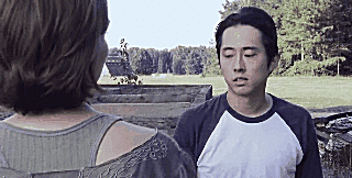 maggiegrheene:  Glenn &amp; Maggie being adorable little cutie pies without a