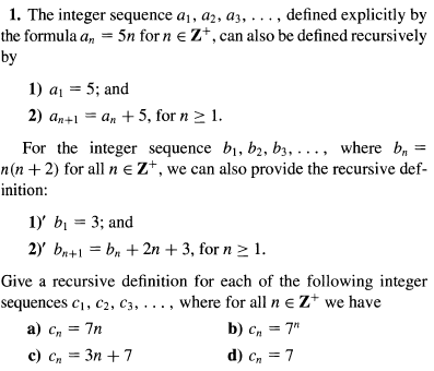 Recursive Definitions Consider The Integer Sequence B B B Where Bn 2n For All N ℤ It Is Then Found That B 2 0 0 B 2 1 2 B 2 2 4 And So On If B Needed To Be