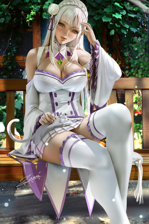 youngjusticer:  Emilia is a beautiful elf who has a tendency to use a lot of antiquated words that one  would only hear out of an old person.Emilia, by Zumi.