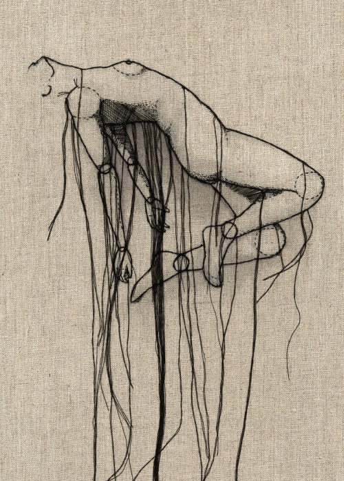 itscolossal:Thread sketches by Andrea Farina. 