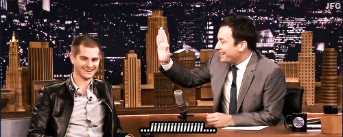 fallontonight:  jimmyfallongifs:  sophia bush started a thing. high fiiiiiiiiiiiiiiiiiiive!