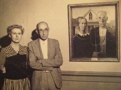Justusfolk:  The Models For The Painting American Gothic With The Work. Awesome.