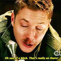 i-want-destiel:  casuallyhuntingthings:  avatarwinchester: We need a brave knight who is willing to step up and kill the beast.  how did the crew manage to keep straight faces watching him do this  I think they didn’t and that’s why he’s smiling
