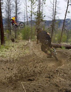 einerundesache:  Brandon Semenuk and Graham Agassiz ridin Kamloops. Pic by Solo Productions. 