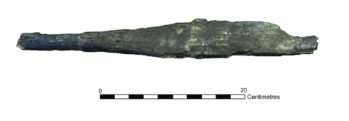 Paddle found at the Mesolithic site of Star Carr in North Yorkshire(c. 11,000 years ago).  The 