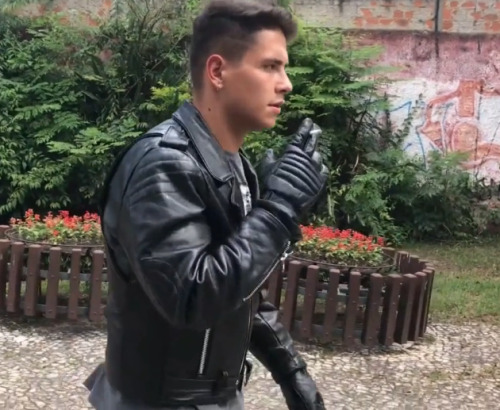 jhardcastle82: Guy in leather biker jacket is kidnapped by a couple of hired thugs and tied up and g