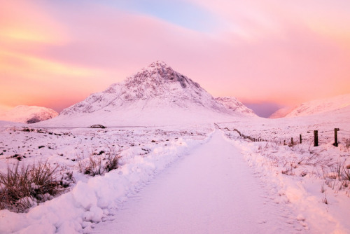 thequeensenglish:Buachaille Sunrise, Scottish Highlands.Buachaille Etive Mòr (meaning “the herdsman 