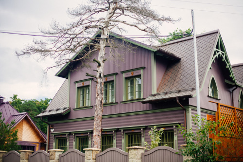 Wooden houses in Saint Petersburg region