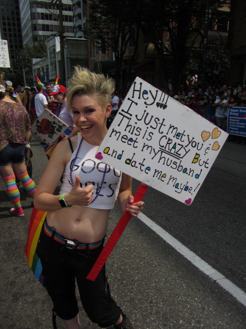 wordsbystarlight:  Poly and proud! Marched in the Vancouver Pride Parade, today. It was a blast!
