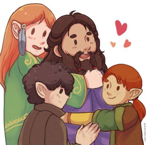 Mayom draw our squad hugging her dwarf champ Wanalf because he&rsquo;s a big babe ;7;