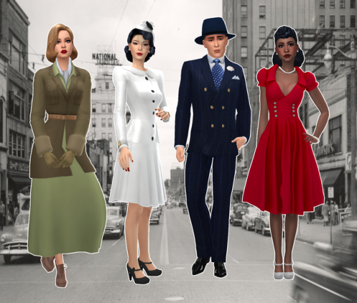 emmastillsims:Decades Lookbook: The 1940’sUp next in my 20th Century Decades series are the 1940’s.T