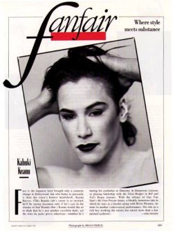 KABUKI KEANU Vanity Fair (US), October 1991 Photo by Brad Fierce