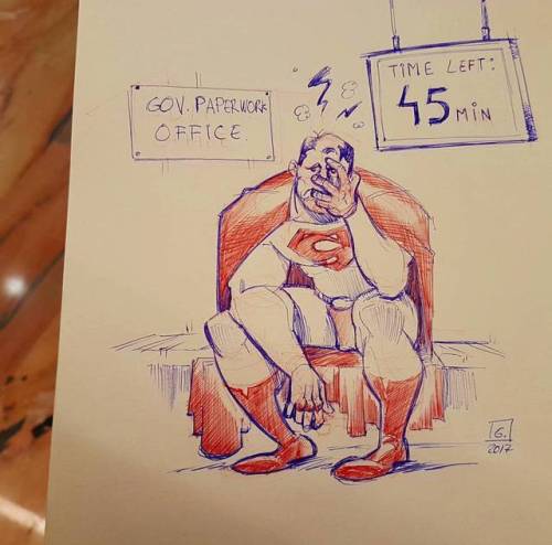 Í really really hate doing paperwork #superheroes #superman #waiting #papeleo #meaburro #bori