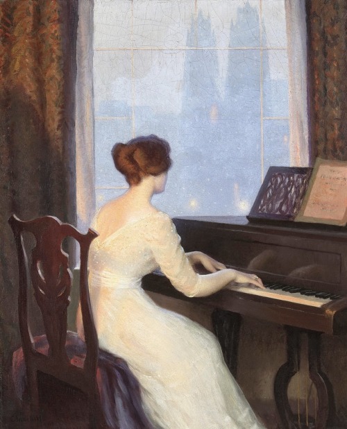 huariqueje - Girl playing piano  -  William Worcester Churchill...