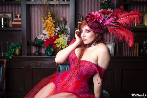 Still one of my favorite pieces. Red and fuschia “Lust” inspired corset!Photos by the 