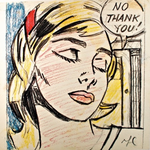 la-belle-epoche: Roy Lichtenstein (American, 1923-1997) Study for No Thank You!, 1984 Exhibition po