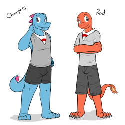 Pokemon Mystery Dungeon Rescue Team - Red the Charmander and Chompers the TotodileSo, since I’m enjoying the new game I felt like going back and re-drawing my older mystery dungeon teams, and here they are for comparison.  Funny enough, these were