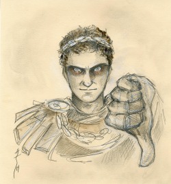 artofsararichard:  Commodus Daily sketch for Villains week. See all of Station! Studios Daily sketches weekdays at 3pm EST at www.facebook.com/station720