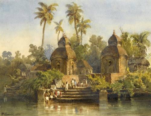 The Hindu temple of Kalighat Kali stands on the banks of the Hoogly river in Calcutta, Abram Louis B