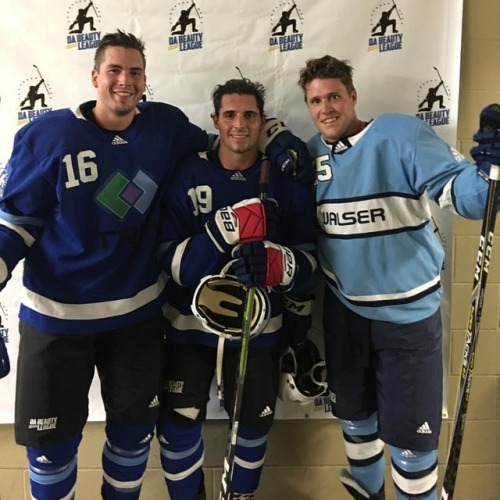 Post game photo for their man because they’re a Team on and off the ice.