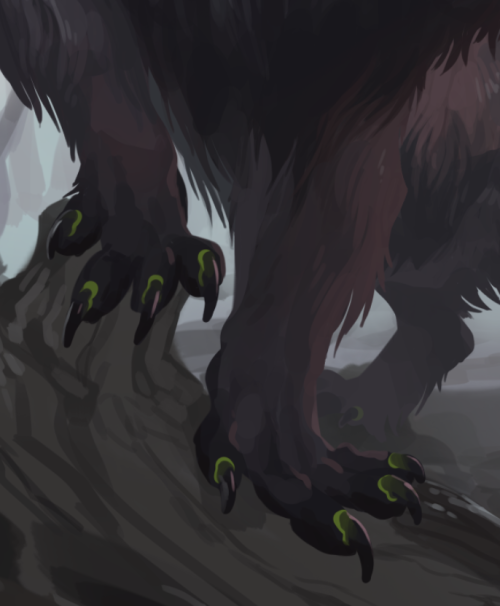 pythosart:  Creature design commission!I kinda went wild with this and did more painting than was paid for, but it was jusssst too much fun. Appropriately spooky for the season, too!Sketches and design steps included. 