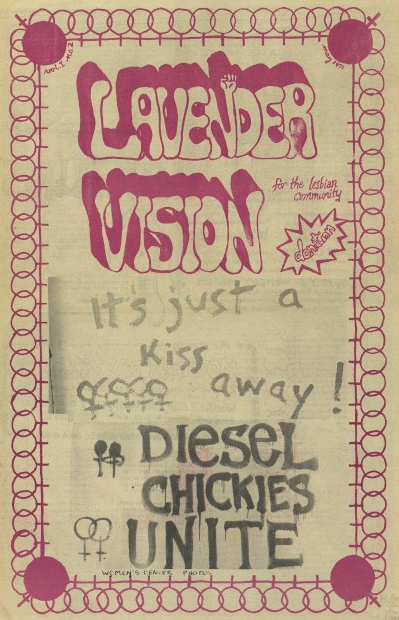 c—–g:covers from lavender vision, a short-lived newspaper put out by a working-class lesbian collect