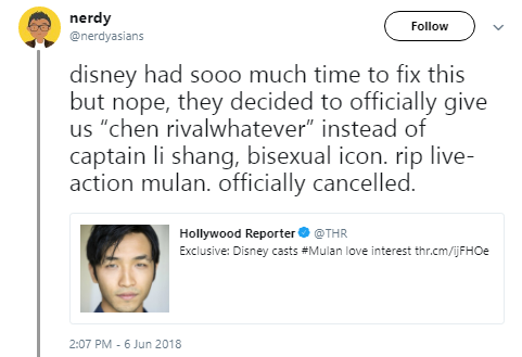 xleeleeboox:  niggazinmoscow: Mulan deserves much better than that  It’s literally