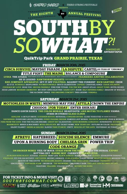 We are playing SOUTH BY SO WHAT?! Music Festival! Have you gotten your tickets yet? #southbysowhat T
