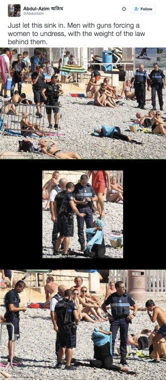 refinery29:Policemen are now enforcing the burkini ban on French beaches at gunpointAttempts to enfo