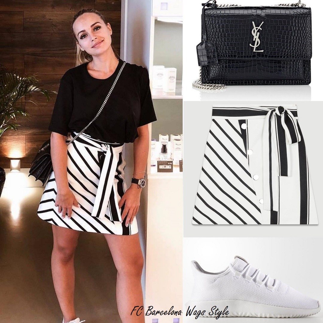 FC Barcelona WAGS Style — Nadia wore an Yves Saint Laurent Sunset bag 
