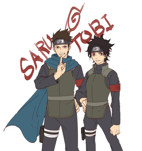 miraixsarutobi:  “My cousin can be a bit of a stuck up ass sometimes…”“But I love him anyways. We both carry the will of fire and will protect our village with our lives.”“Just like our grandfather and my father did…”