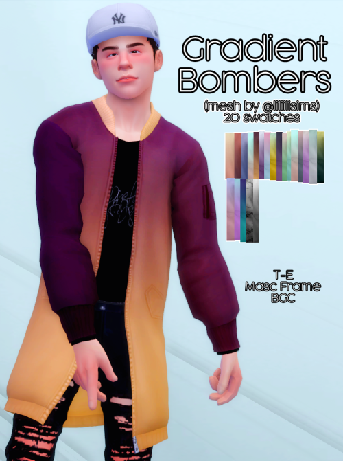 Gradient Bombers (mesh by @liliili-sims)BGC/TopT-E/20 swatchesMesh by @liliili-sims INCLUDED thanks 