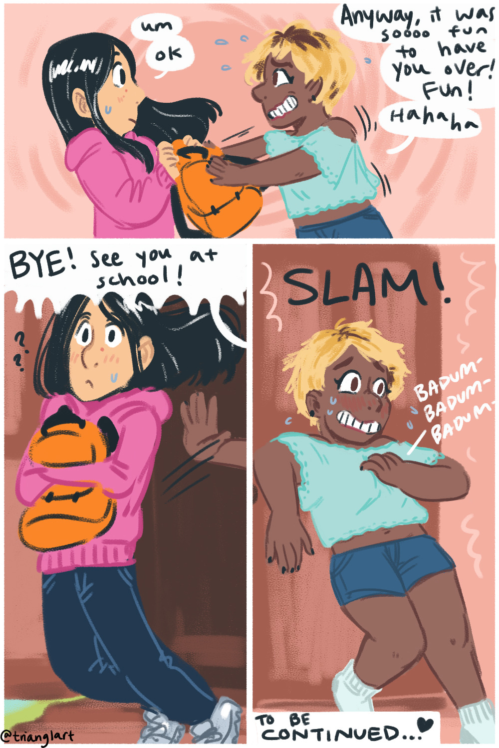 trianglart:  A high school romance!!! After school makeover episode…what will happen