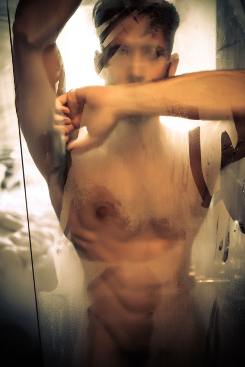 RESERVATIONS : LEVI SEVEN (shower) a photo series on the last place we can be anonymous. the hotel room. this series focuses on model Levi Jackson, in the Standard Hotel, the Highline, New York City, New York. photographed by Landis Smithers